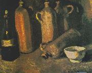 Vincent Van Gogh Still life with four jugs, bottles and white bowl Germany oil painting artist